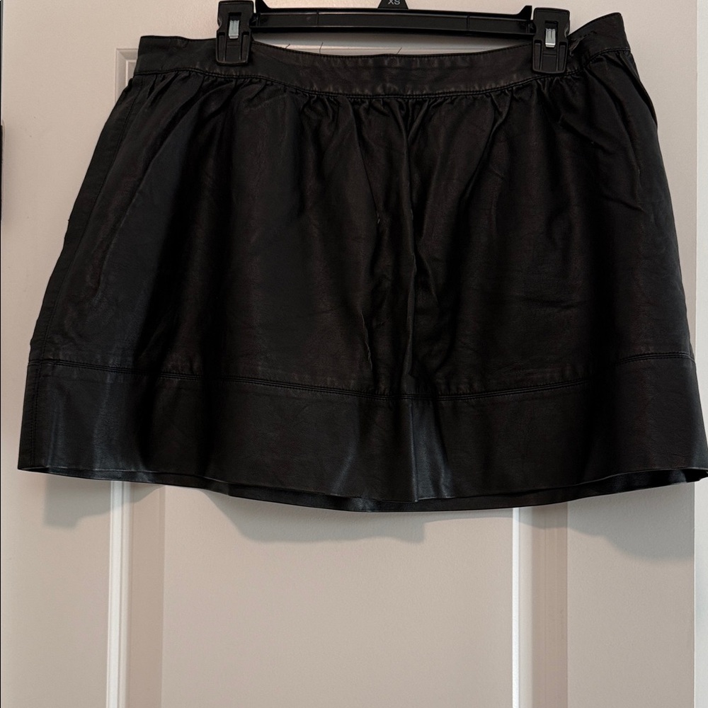 harmony + HAVOC Black Faux Leather Mini Skirt. Size XL.